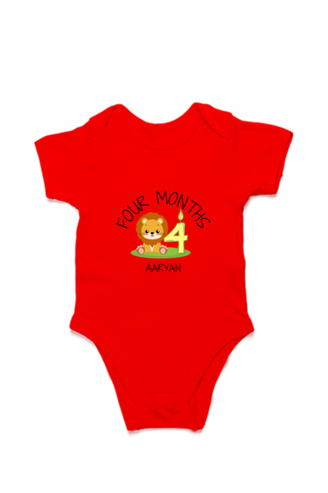 Four Month Milestone Baby Romper – Custom from Glamlittles