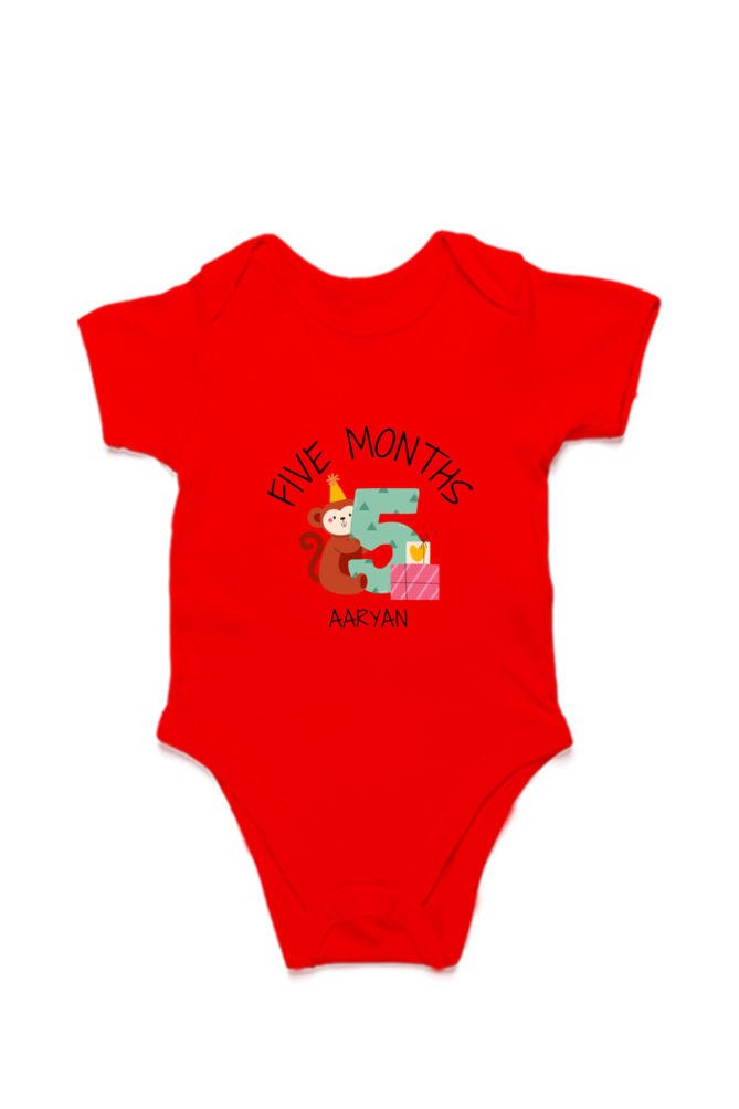 Five Month Milestone Baby Romper – Custom from Glamlittles