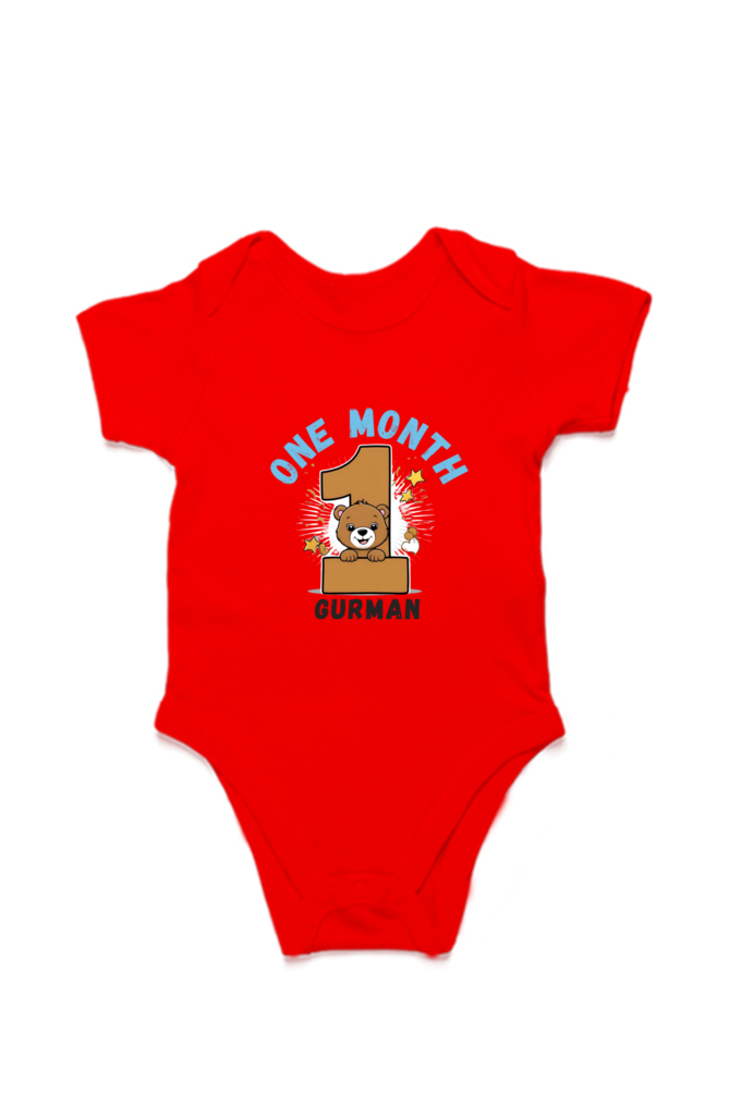 One Month Milestone Baby Romper – Custom from Glamlittles