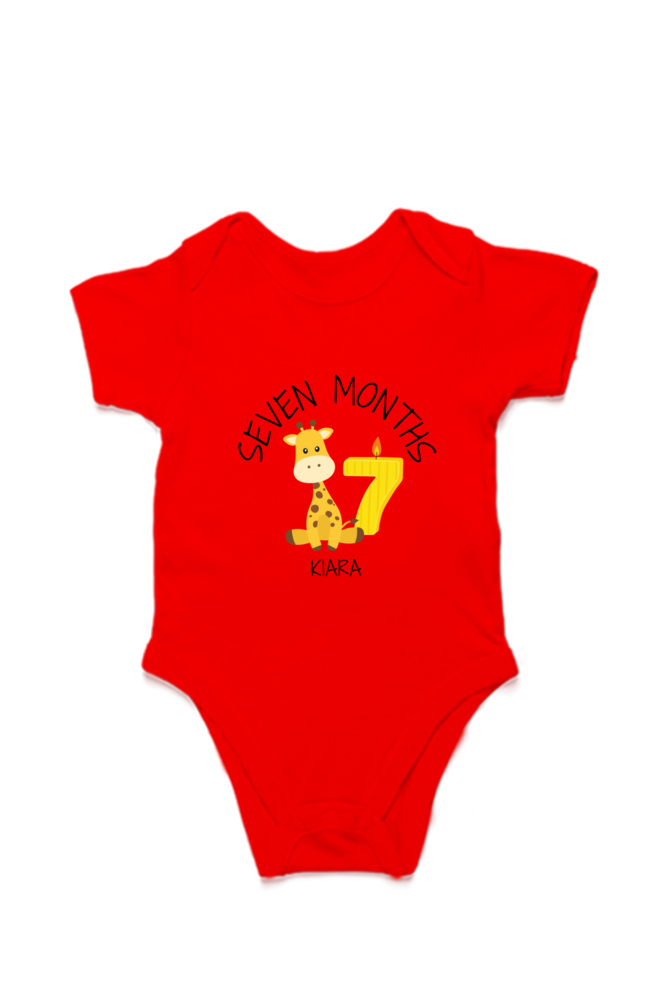 Seven Month Milestone Baby Romper – Custom from Glamlittles