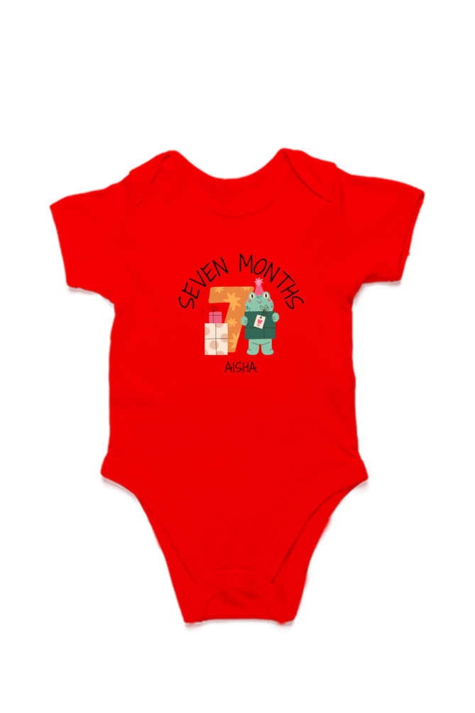Seven Month Milestone Baby Romper – Custom from Glamlittles