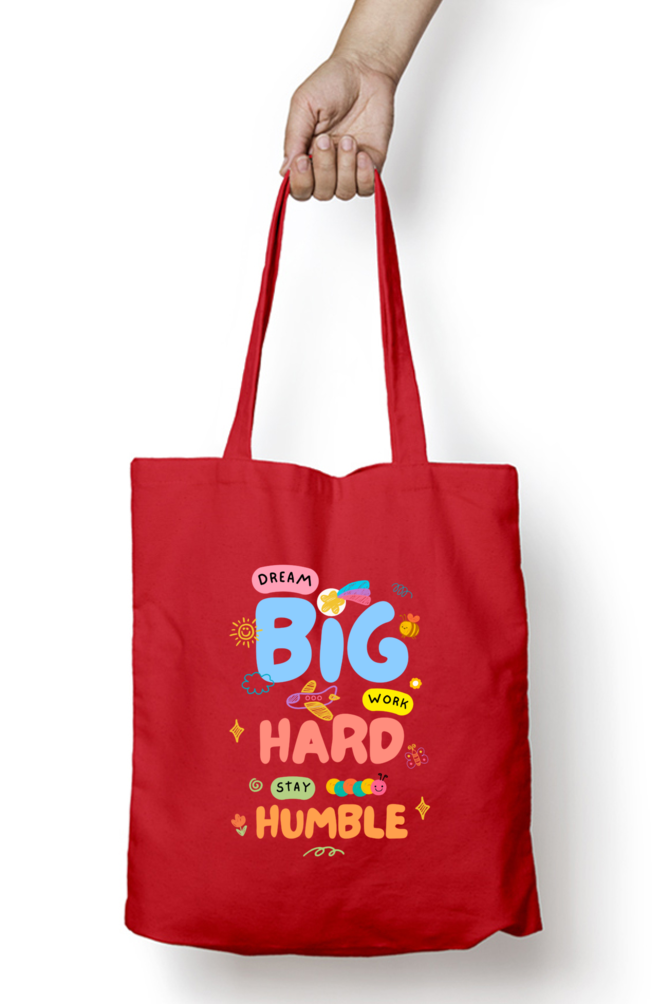 Chase Your Dreams with Heart: "Dream Big Work Hard Stay Humble" Whimsical Tote Zipper Bag β Custom from Glamlittles