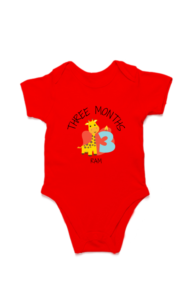 Three Month Milestone Baby Romper – Custom from Glamlittles