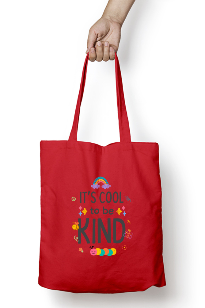 Spread Smiles: "It's Cool To Be Kind" Rainbow & Critter Tote Zipper Bag – Custom from Glamlittles