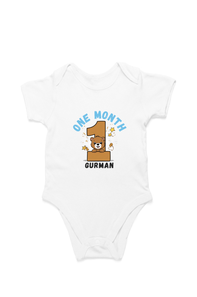 One Month Milestone Baby Romper – Custom from Glamlittles
