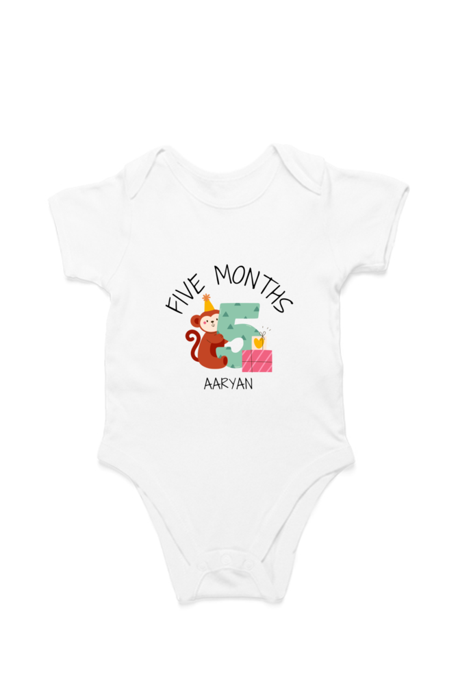 Five Month Milestone Baby Romper – Custom from Glamlittles