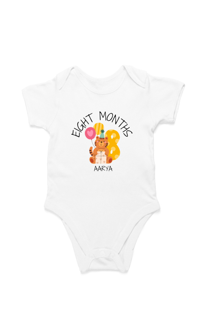 Eight Month Milestone Baby Romper – Custom from Glamlittles