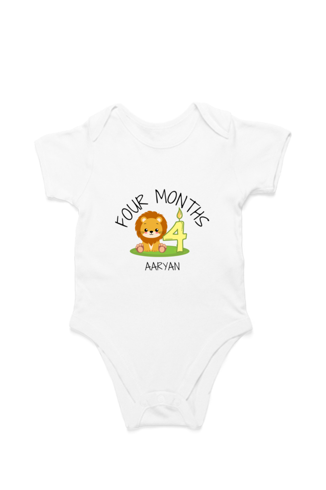 Four Month Milestone Baby Romper – Custom from Glamlittles