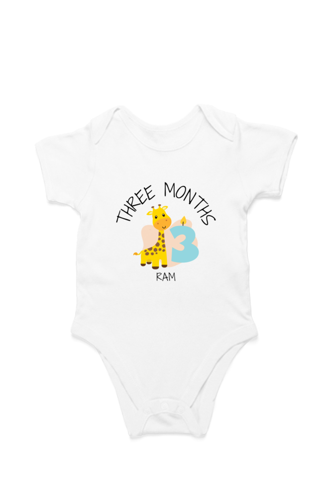 Three Month Milestone Baby Romper – Custom from Glamlittles