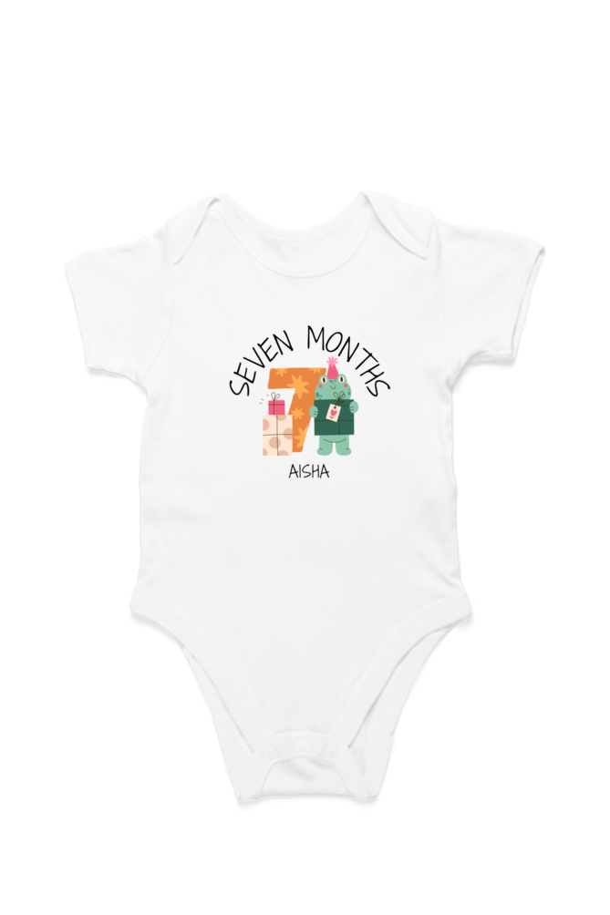 Seven Month Milestone Baby Romper – Custom from Glamlittles