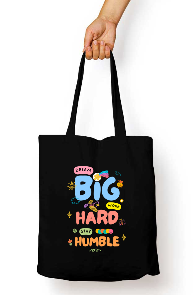 Chase Your Dreams with Heart: "Dream Big Work Hard Stay Humble" Whimsical Tote Zipper Bag β Custom from Glamlittles