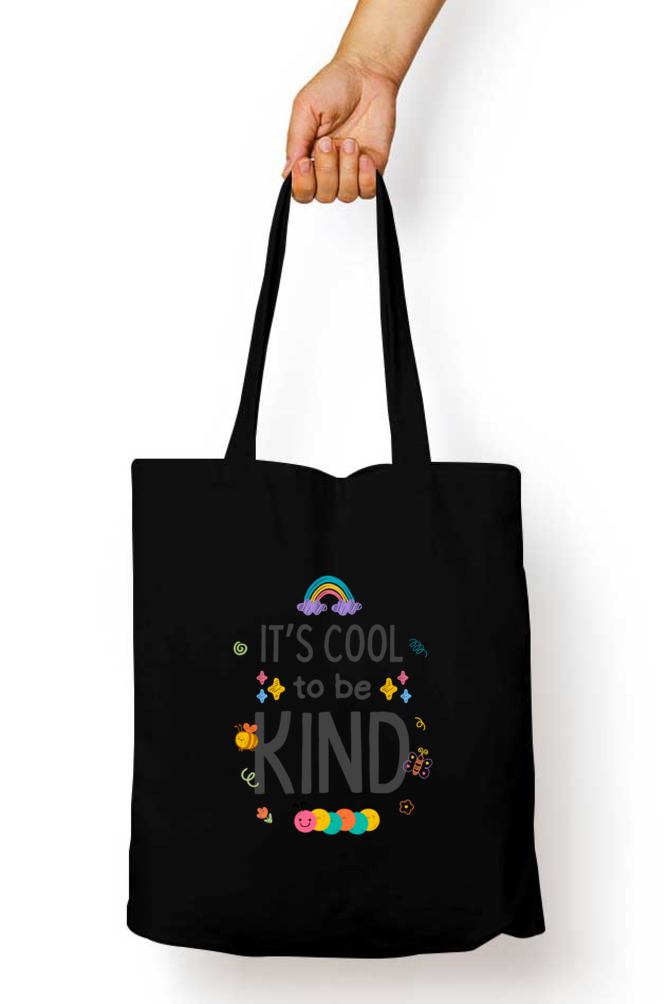 Spread Smiles: "It's Cool To Be Kind" Rainbow & Critter Tote Zipper Bag – Custom from Glamlittles