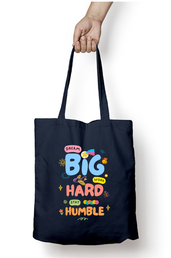Chase Your Dreams with Heart: "Dream Big Work Hard Stay Humble" Whimsical Tote Zipper Bag β Custom from Glamlittles