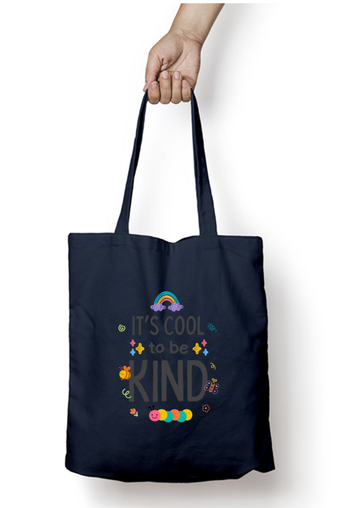 Spread Smiles: "It's Cool To Be Kind" Rainbow & Critter Tote Zipper Bag – Custom from Glamlittles