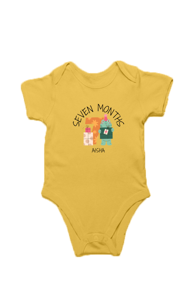 Seven Month Milestone Baby Romper – Custom from Glamlittles