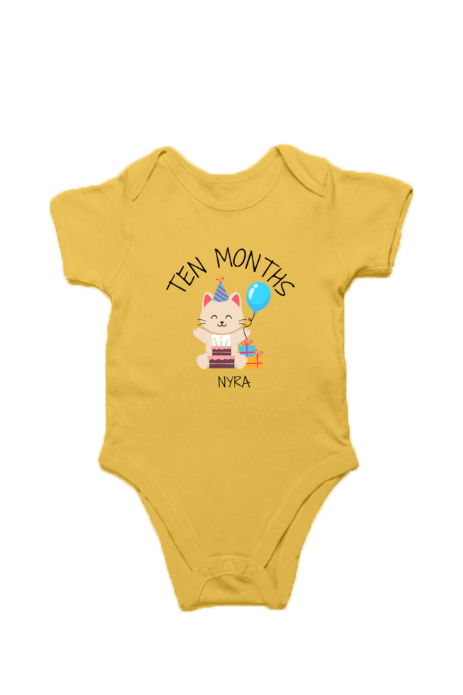Ten Month Milestone Baby Romper – Custom from Glamlittles