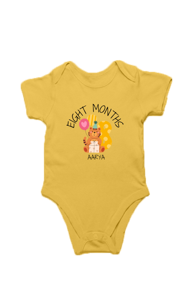 Eight Month Milestone Baby Romper – Custom from Glamlittles