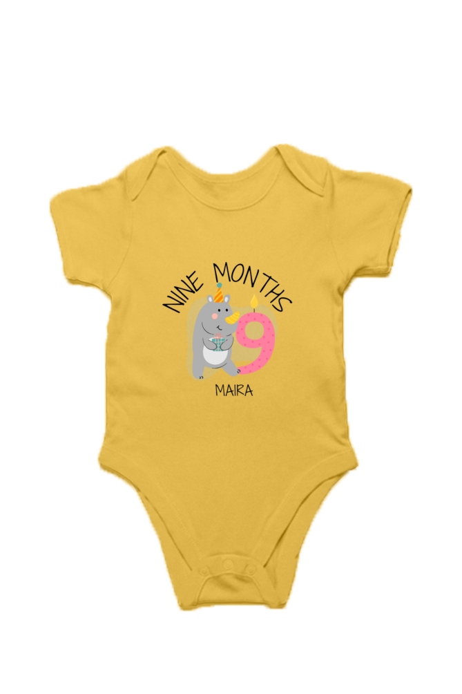 Nine Month Milestone Baby Romper – Custom from Glamlittles