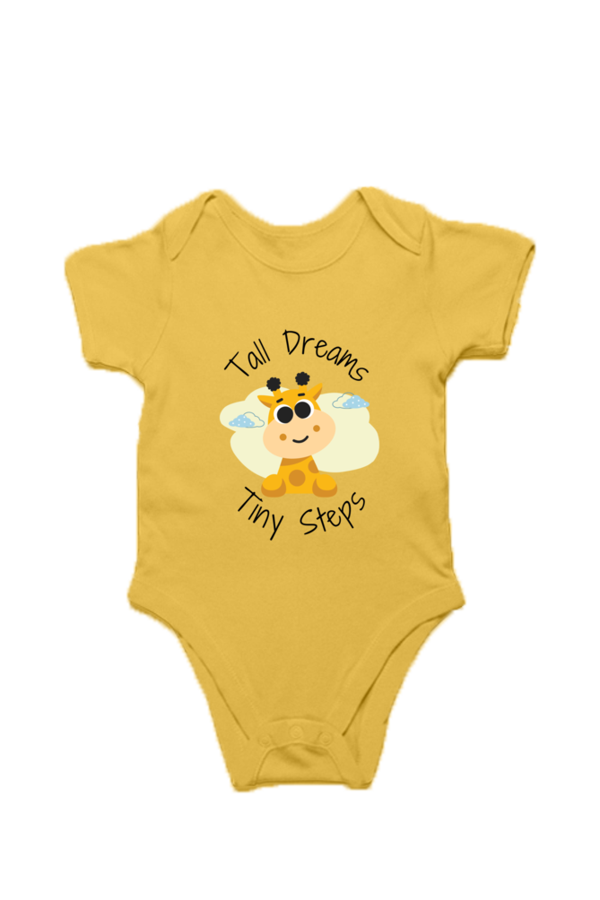 Tiny Steps Tall Dreams - Romper 0-6M and 6-12M – Custom from Glamlittles