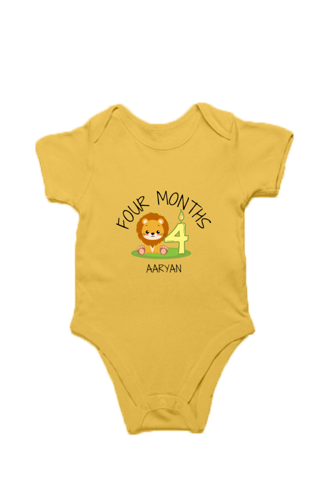 Four Month Milestone Baby Romper – Custom from Glamlittles