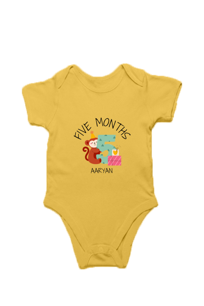 Five Month Milestone Baby Romper – Custom from Glamlittles