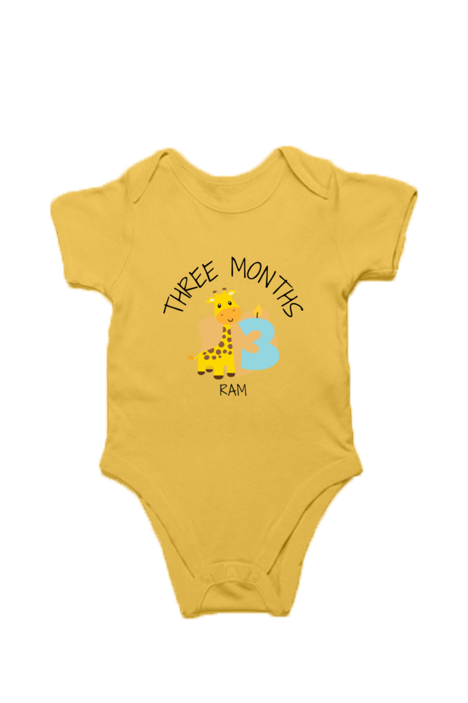 Three Month Milestone Baby Romper – Custom from Glamlittles