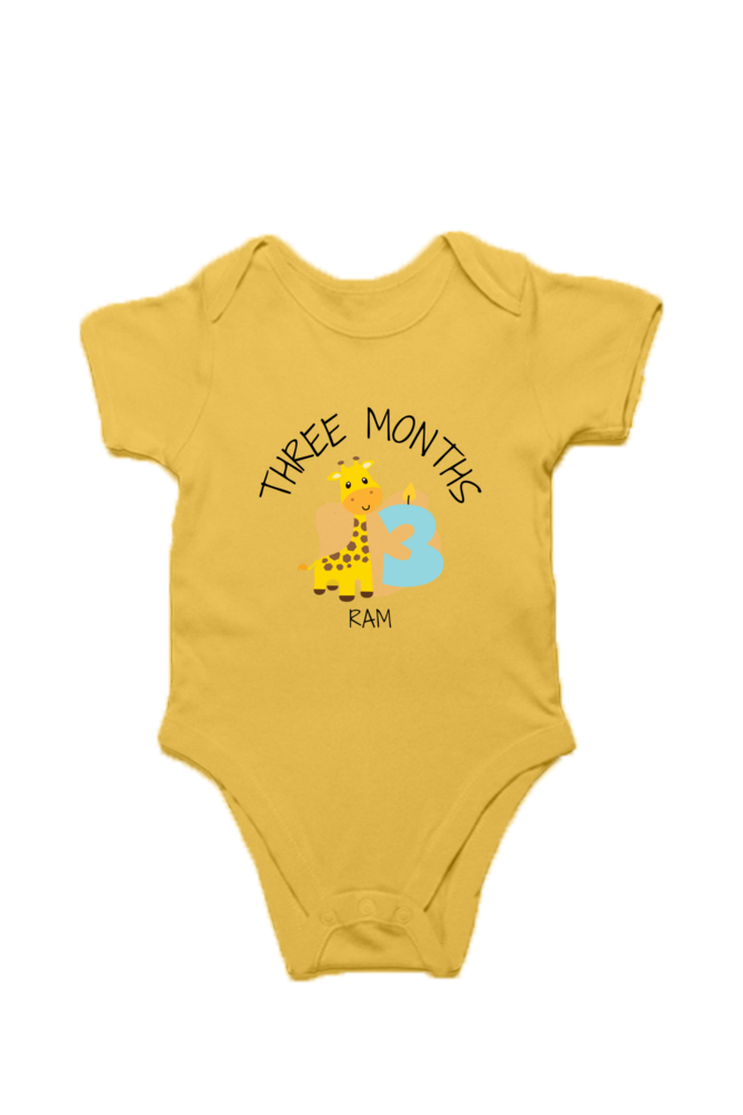 Three Month Milestone Baby Romper – Custom from Glamlittles