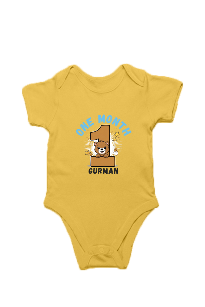 One Month Milestone Baby Romper – Custom from Glamlittles