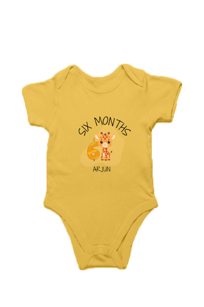 Six Month Milestone Baby Romper – Custom from Glamlittles