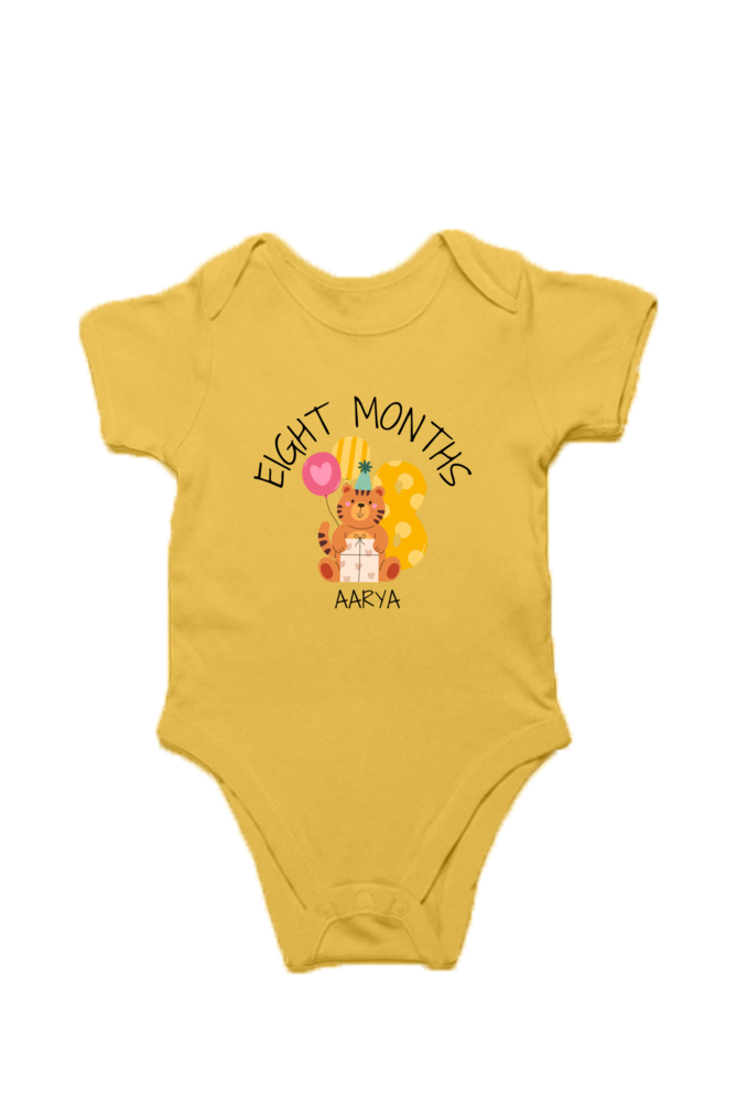 Eight Month Milestone Baby Romper – Custom from Glamlittles
