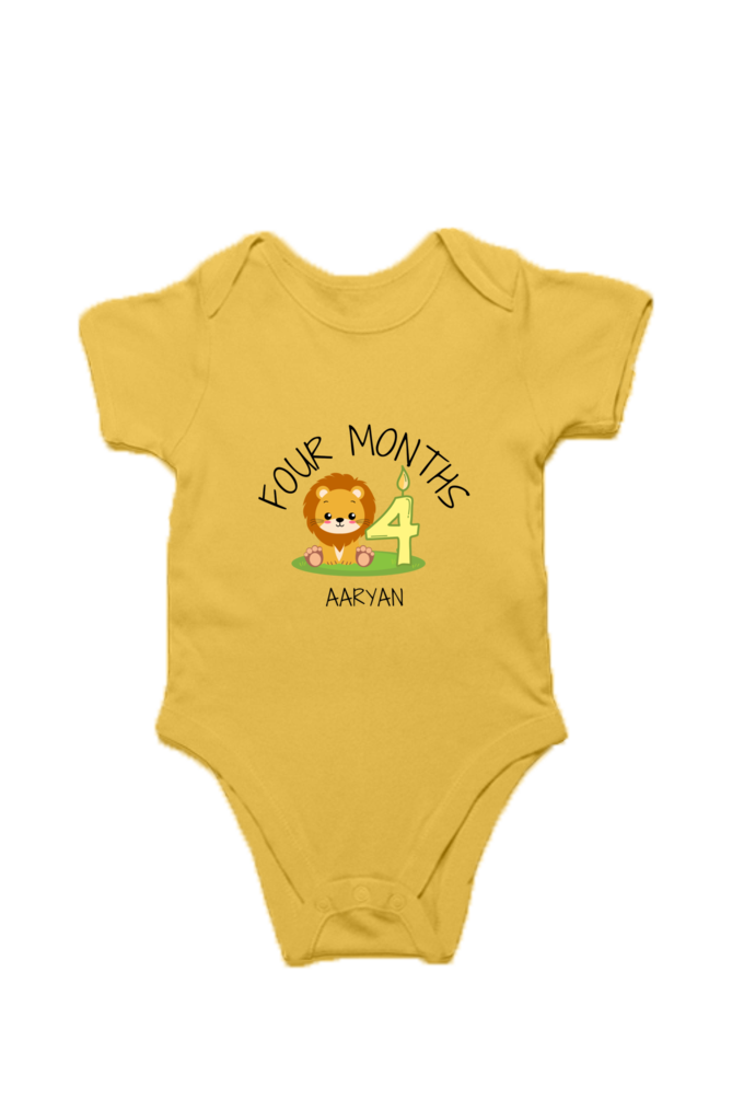Four Month Milestone Baby Romper – Custom from Glamlittles