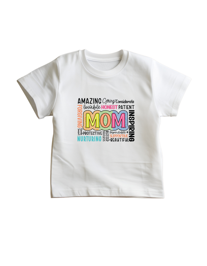 Colorful MOM Word Art T-Shirt – Custom from Glamlittles