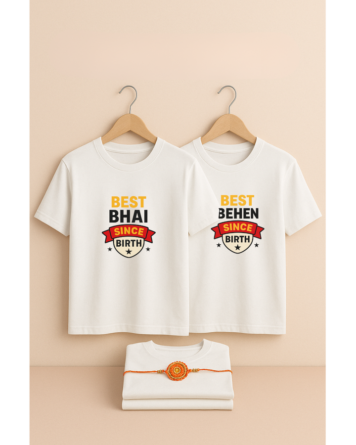 Best Bhai & Best Behen Since Birth – Matching Rakhi T-Shirt Set