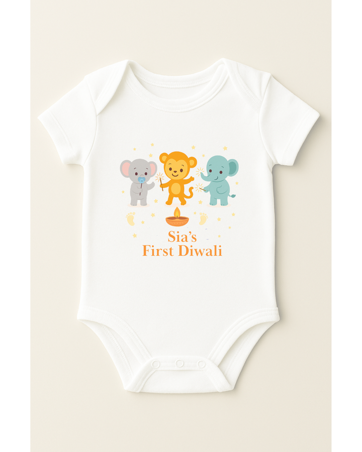 Baby’s First Diwali Romper | Cute Personalized Festive Outfit