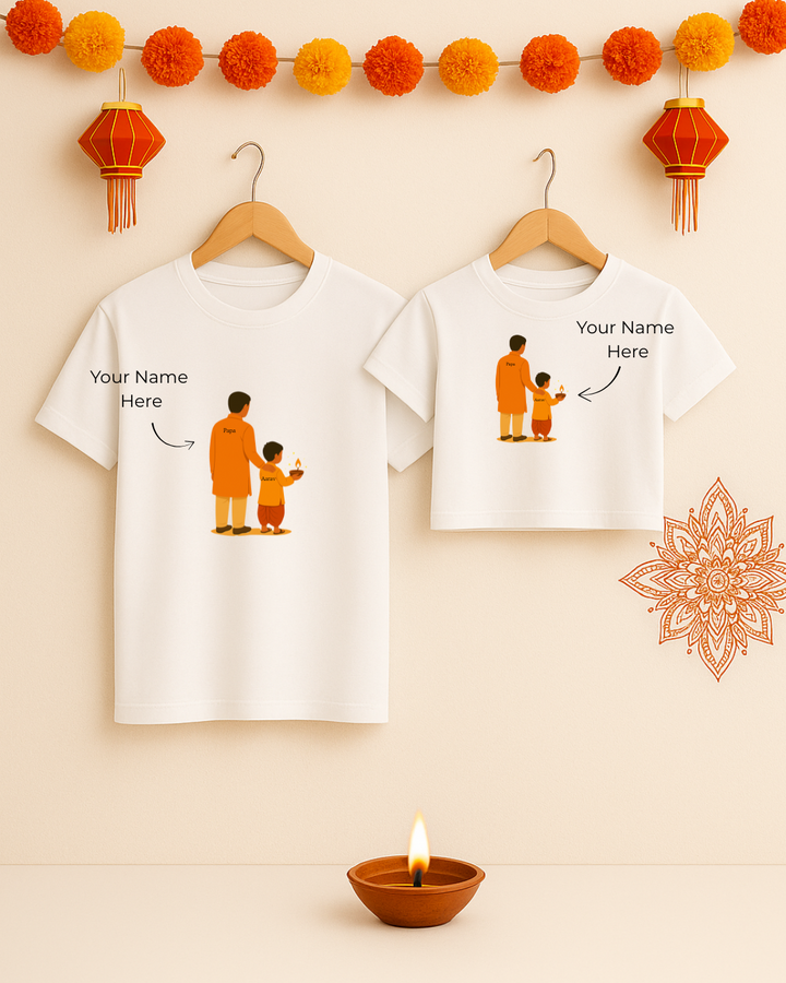 Daddy & Son Matching T-Shirts - Diwali Edition