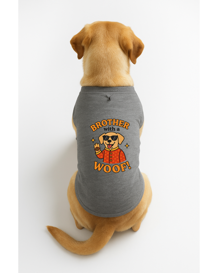 Rakhi Dog T-Shirt – Brother with a Woof Outfit for Pets