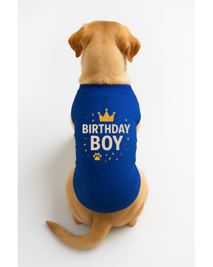Birthday Boy β Dog Birthday T-Shirt with Crown ππΎ