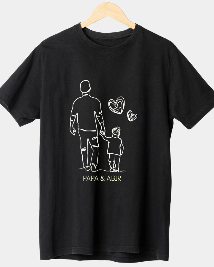 Daddy & Me Custom T-Shirt – Papa & Son Walking Silhouette – Custom from Glamlittles