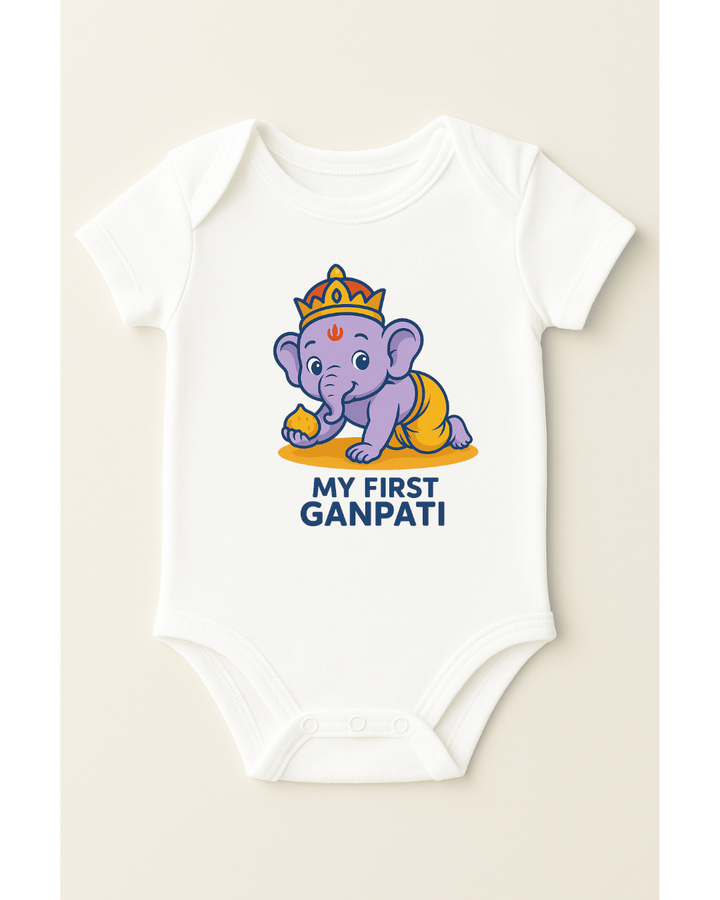 My First Ganpati Baby Onesie – Adorable Lord Ganesha Outfit