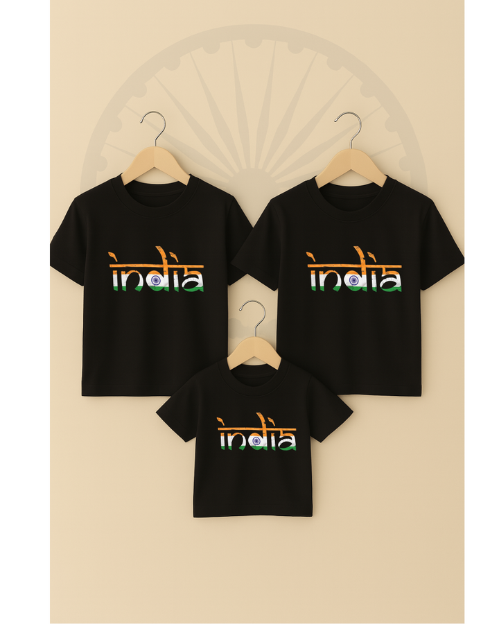 India Tricolor Family T-Shirt Set โ Modern Desh Vibes ๐ฎ๐ณ