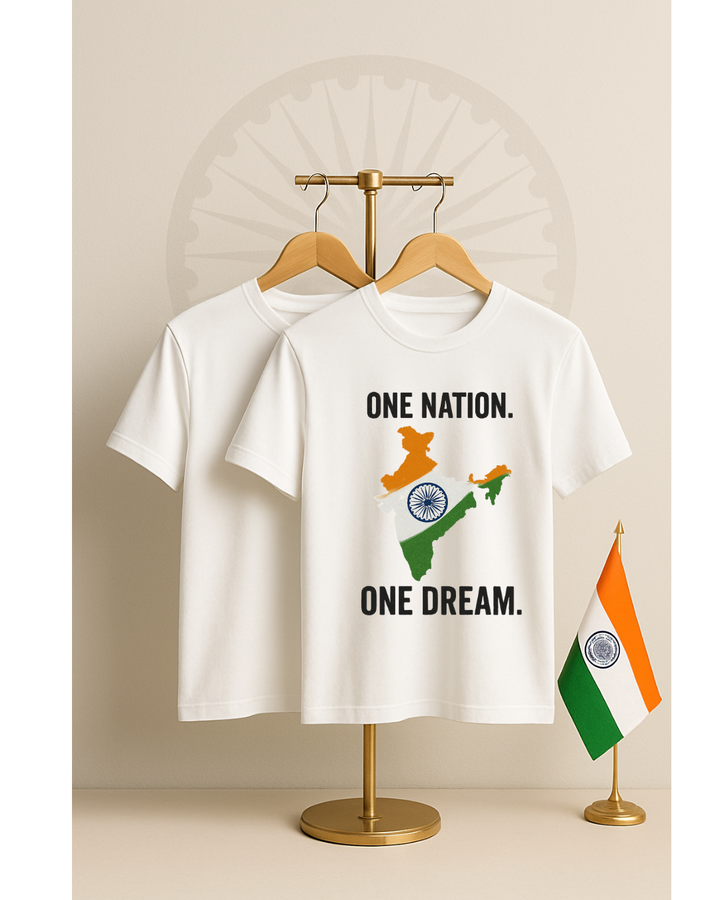 One Nation. One Dream. โ Family/Couple Independence Day T-Shirt Set ๐ฎ๐ณ