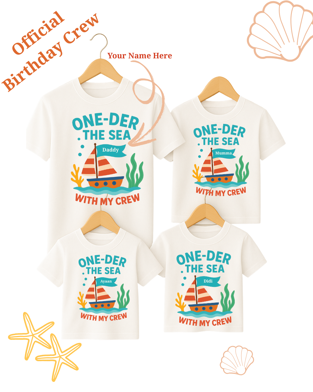 Sailor Themed 1st Birthday Party or Trip Family T-Shirts | Custom Birthday Trip Outfits