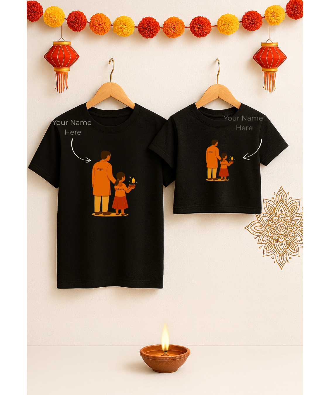 Daddy & Son Matching T-Shirts - Diwali Edition
