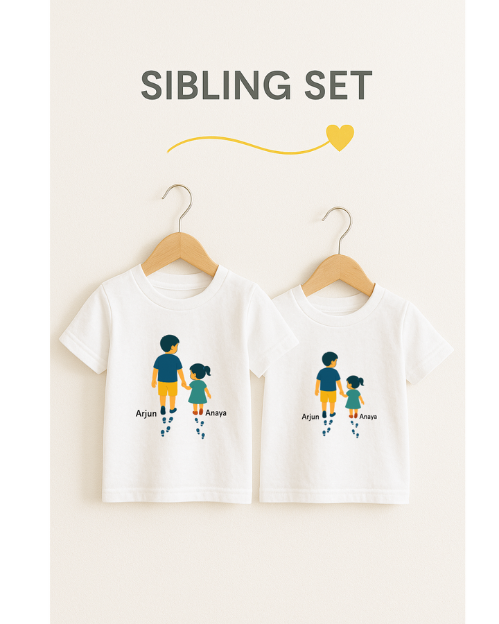 Personalized Brother & Sister Bond T-Shirt - Perfect Rakhi Gift for Kids!