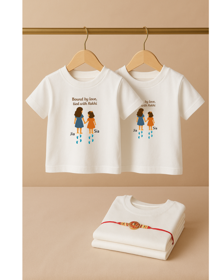 Bound by Love – Rakhi Sister T-Shirt Set (Custom Names)