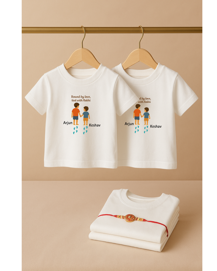 Bound by Love – Custom Brother Duo Rakhi T-Shirt Set