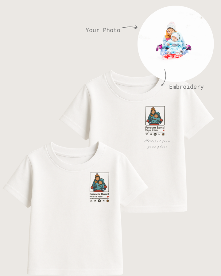 Forever Bond Sibling Tee – Personalized Embroidery from Your Photo