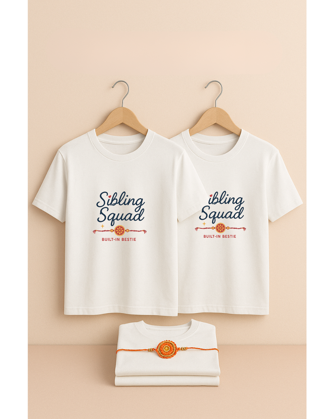 Sibling Squad Rakhi T-Shirt Set – “Built-In Bestie” Edition