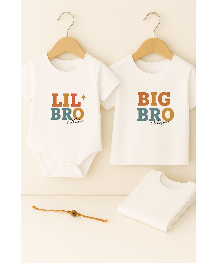 Personalized Sibling T-Shirt & Romper Set – Custom Names