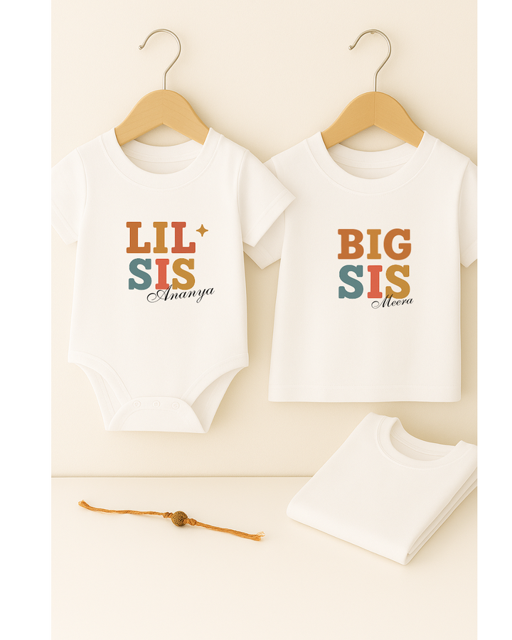Personalized Sibling T-Shirt & Romper Set – Custom Names